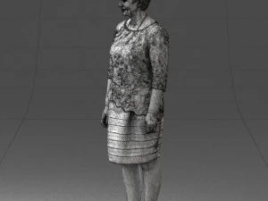 000441 Realistic Middle-Aged Woman Standing Pose 3dp 3D Print Model