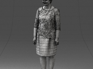 woman in white dress 0107 3d print ready Modèles 3D en vedette
