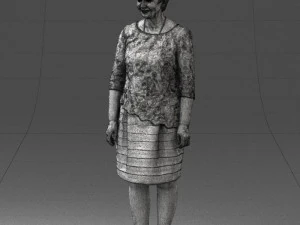 000441 Realistic Middle-Aged Woman Standing Pose 3dp 3D Print Model