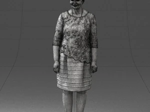 000441 Realistic Middle-Aged Woman Standing Pose 3dp 3D Print Model