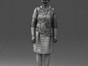 000441 Realistic Middle-Aged Woman Standing Pose 3dp 3D Print Model