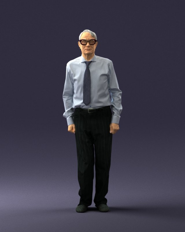 old man with glasses 0101 3d print ready 3D प्रिंट मॉडल .c4d .max .obj .3ds .fbx .stl .blend 