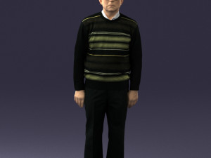 old man with glasses 0102 3D-Modell