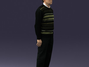 old man with glasses 0102 3d print ready Modelo de Impressão 3D