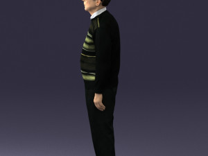 old man with glasses 0102 3d print ready Modelo de Impressão 3D