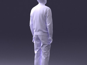 old man with glasses 0102 3d print ready Modelo de Impressão 3D