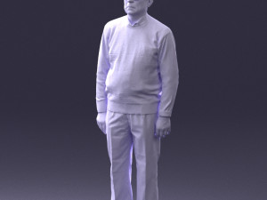 old man with glasses 0102 3d print ready Modelo de Impressão 3D