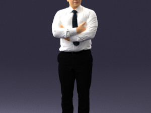 man in white dress 0108 Model 3D