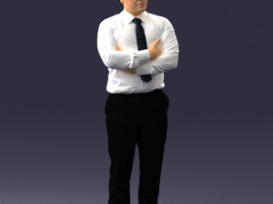 man in white dress 0108 Model 3D
