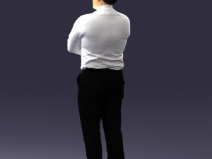 man in white dress 0108 Model 3D
