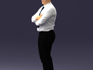 man in white dress 0108 Model 3D