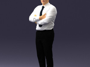 man in white dress 0108 Model 3D