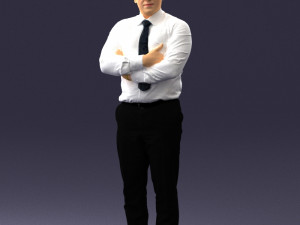 man in white dress 0108 Model 3D