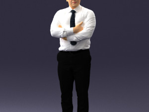 man in white dress 0108 Model 3D