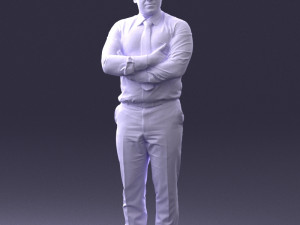man in white dress 0108 Model 3D