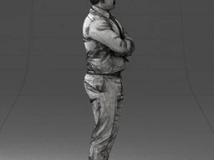 000442 Posa realistica dell'uomo d'affari in piedi con le braccia incrociate Modello 3D