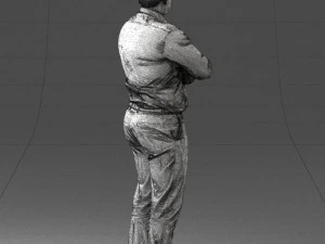 000442 Posa realistica dell'uomo d'affari in piedi con le braccia incrociate Modello 3D