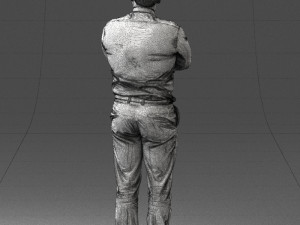 man in white dress 0108 Model 3D