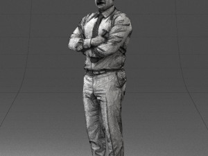 man in white dress 0108 Model 3D