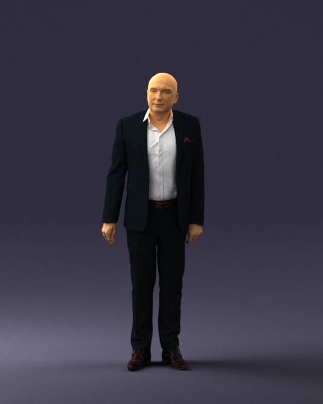 bald man 0109 3D 模型 .c4d .max .obj .3ds .fbx .stl .blend 