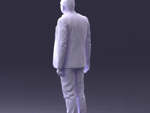 000443 Realistischer kahlk&ouml;pfiger Gesch&auml;ftsmann in stehender Pose 3D Modell