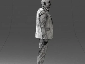 000443 Realistischer kahlk&ouml;pfiger Gesch&auml;ftsmann in stehender Pose 3D Modell