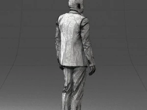 000443 Realistischer kahlk&ouml;pfiger Gesch&auml;ftsmann in stehender Pose 3D Modell