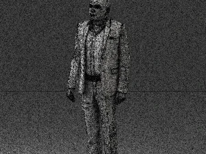 000443 Realistischer kahlk&ouml;pfiger Gesch&auml;ftsmann in stehender Pose 3D Modell