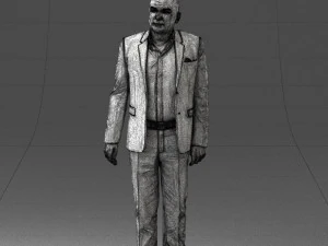 000443 Realistischer kahlk&ouml;pfiger Gesch&auml;ftsmann in stehender Pose 3D Modell