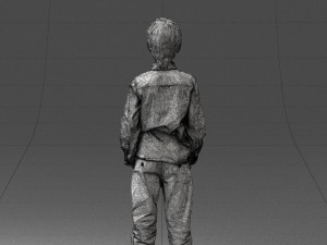 barefoot boy in pose 0104 3D Модель