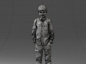 barefoot boy in pose 0104 3D Модель
