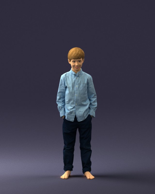 barefoot boy inpose 0104 3d print ready Modello di stampa 3D .c4d .max .obj .3ds .fbx .stl .blend 