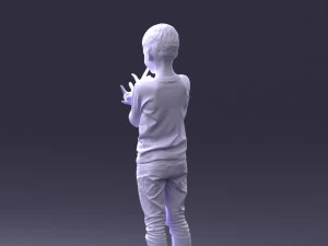 000439 Realistic Young Boy with Expressive Hand Gesture 3dp 3D Print Model