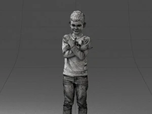 000439 Realistic Young Boy with Expressive Hand Gesture 3dp 3D Print Model