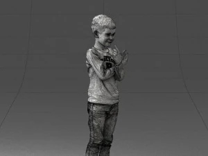 000439 Realistic Young Boy with Expressive Hand Gesture 3dp 3D Print Model