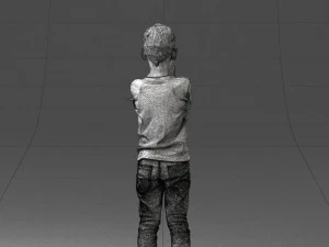 000439 Realistic Young Boy with Expressive Hand Gesture 3dp 3D Print Model