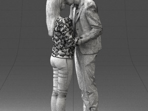 kissing couple 0110 3D-Modell