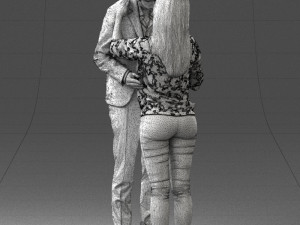 kissing couple 0110 3D-Modell