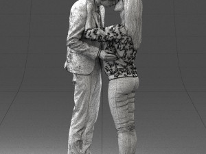 kissing couple 0110 3D-Modell
