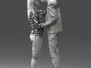 kissing couple 0110 3D-Modell