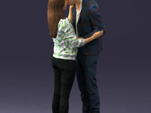 000444 Realistic Young Couple Embracing 3dp 3D Print Model