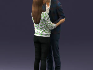 000444 Realistic Young Couple Embracing 3dp 3D Print Model