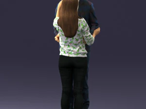 000444 Realistic Young Couple Embracing 3dp 3D Print Model