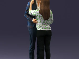 000444 Realistic Young Couple Embracing 3dp 3D Print Model