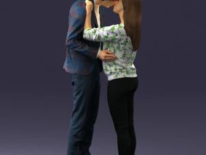000444 Realistic Young Couple Embracing 3dp 3D Print Model