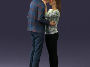 000444 Realistic Young Couple Embracing 3dp 3D Print Model