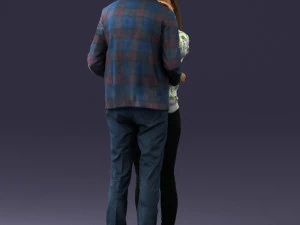 000444 Realistic Young Couple Embracing 3dp 3D Print Model