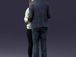 000444 Realistic Young Couple Embracing 3dp 3D Print Model