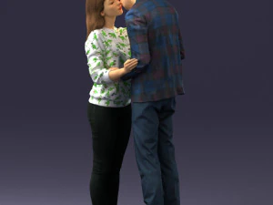 000444 Realistic Young Couple Embracing 3dp 3D Print Model