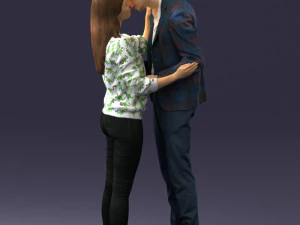 000444 Realistic Young Couple Embracing 3dp 3D Print Model